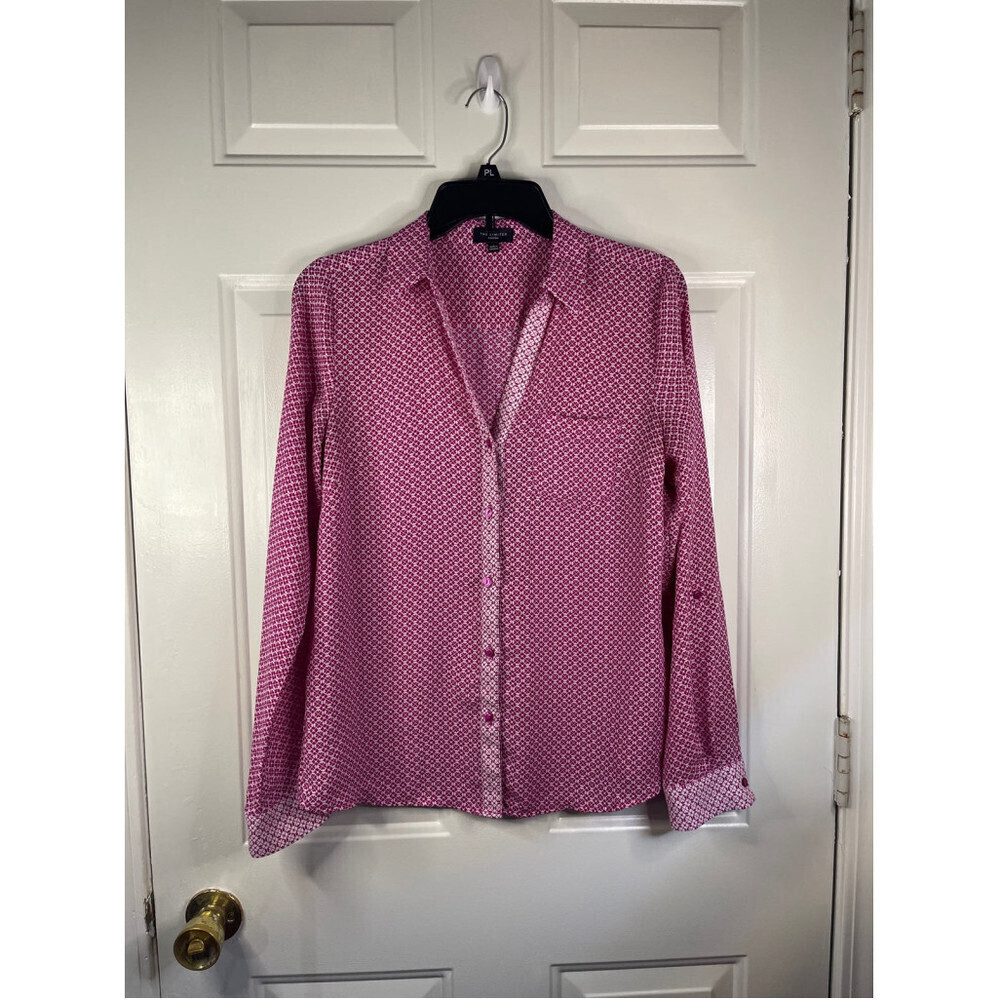 The Limited Ashton pattern long‎ sleeve  blouse in pink .